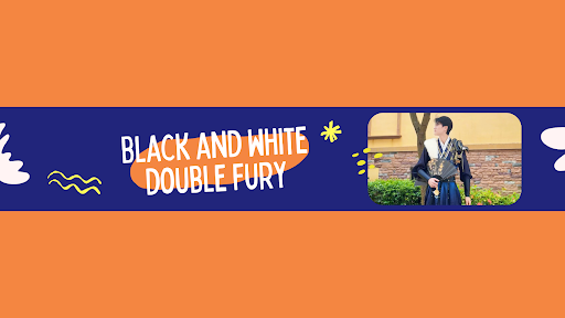 Black and white double fury banner
