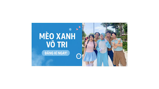 Mèo xanh vô tri banner
