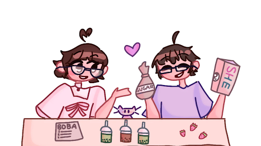 Ms Shi and Mr He banner