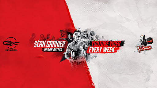 Séan Garnier World freestyle football champion banner