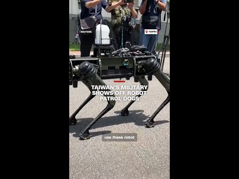 Taiwan’s military shows off robot patrol dogs thumbnail