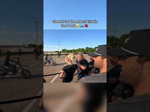 She fell for the oldest trick in the book  #funny #bikelife #blazuki #oklahoma #motovlog #prank thumbnail