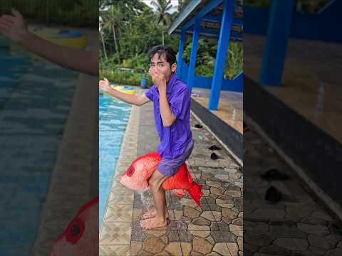 ade mau berenag sama boneka ikan????? #trandingshorts thumbnail