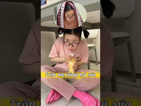 Trốn mẹ uống trà sữa#shorts #haihuoc thumbnail