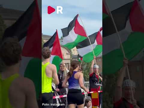 Stockholm Marathon-deltagare möttes av palestinaaktivister thumbnail