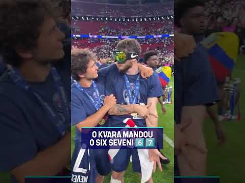 METEU A LUPA 😎 E AINDA LANÇOU O FAMOSO 6️⃣7️⃣! O KVARA TÁ FELIZÃO COM O TÍTULO DO PSG! 🏆🏆#shorts thumbnail