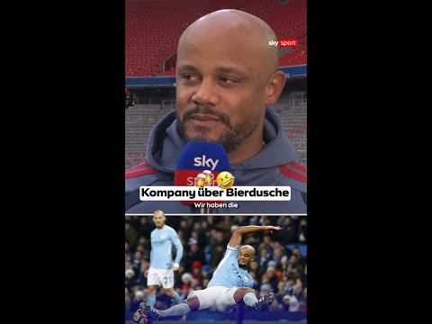 Vier Bierduschen später ist Kompany offenbar immer noch grätschbereit. ?? thumbnail