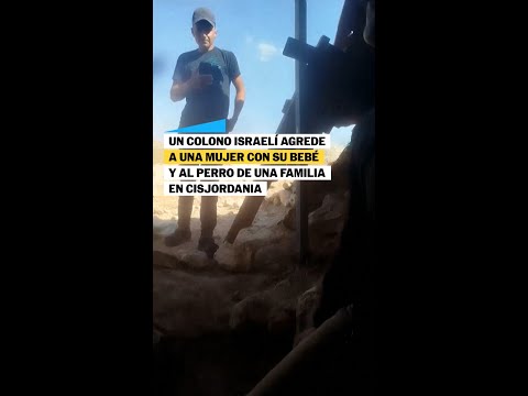 Un colono ISRAELÍ agrede a una mujer con su BEBÉ en CISJORDANIA #shorts thumbnail
