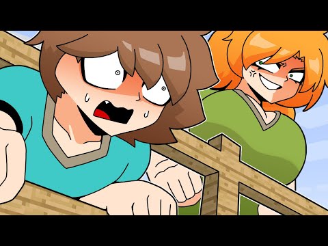 울타리에 끼인 스티브 - Steve stuck in the fence | Minecraft anime thumbnail