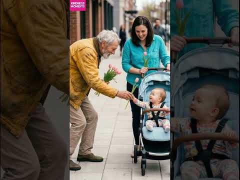 kindness flowers 🌷 homeless man’s instant act of kindness chain #kindness #streetstory #shorts thumbnail