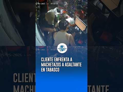 ¡A machetazos! Así confrontaron a asaltante en tienda de abarrotes #shorts thumbnail