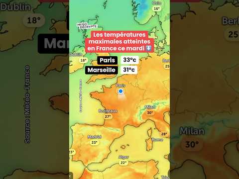 Les températures maximales atteintes en France ce mardi ➡️ thumbnail