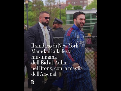 New York, il sindaco Mamdani con la maglia dell'Arsenal alla festa musulmana dell'Eid al-Adha thumbnail