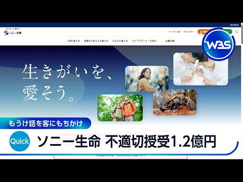 ソニー生命 不適切授受1.2億円 もうけ話を客にもちかけ【WBS】 thumbnail