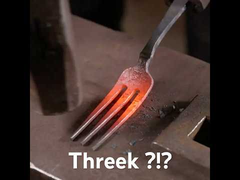 Forging the Threek 🤔😂 "Medieval" Style Fork   #blacksmith #forging #cutlery #toolmaking thumbnail