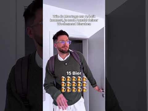 Wie du Montags zur Arbeit kommst, je nach Anzahl deiner Wochenend Bierchen #büro #homeoffice #bier thumbnail