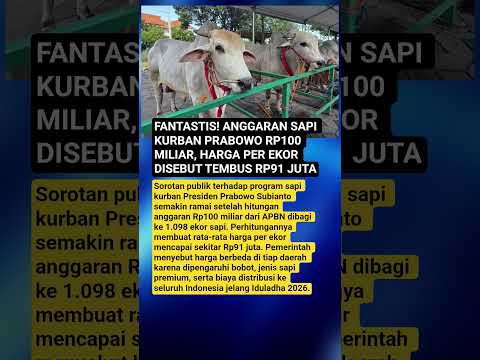 FANTASTIS! ANGGARAN SAPI KURBAN PRABOWO RP100 MILIAR, HARGA PER EKOR DISEBUT TEMBUS RP91 JUTA thumbnail