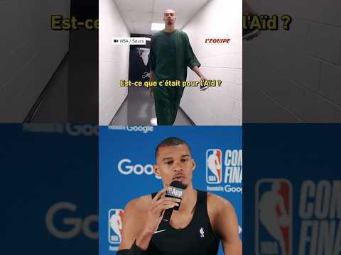👽 Victor Wembanyama questionné sur sa tenue d'avant-match avant le match 6 face à Oklahoma City thumbnail