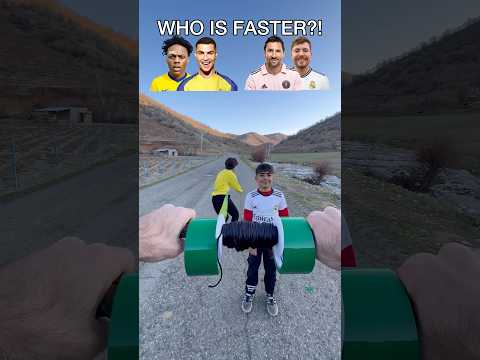 Team Cristiano or Team Mini Messi?! Who Was Faster?! #ronaldo #messi #youtube #shorts thumbnail