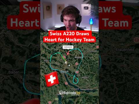 Swiss A220 Draws Heart for Hockey Team thumbnail