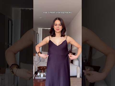 TOP 3 most viral top hacks you need to know 🤯 1. Dress hack 2. Cardigan hack 3. Shirt hack 🤍 thumbnail