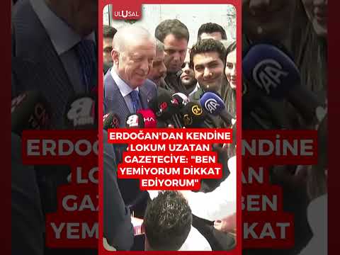 Erdoğan ve muhabir arasında lokum diyaloğu: "Ben yemiyorum dikkat ediyorum" #shorts #keşfet #erdoğan thumbnail