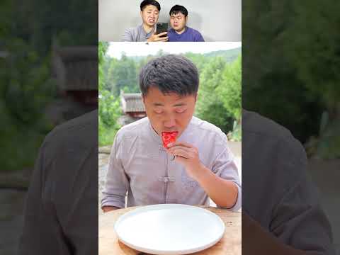 Ermao has just one tiny chili today！ #funny #mukbang thumbnail