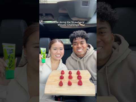 Wasabi strawberry challenge👀 #couple #couples #couplecomedy #funny #funnyvideo #comedy #game #fun thumbnail
