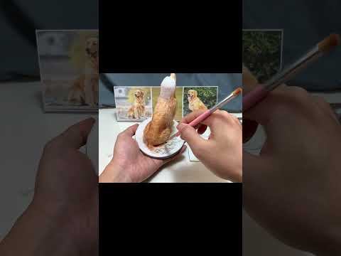 Turning a simple piece of clay into a cute Golden Retriever.Do you think it looks real? thumbnail