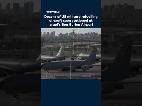 Dozens of US military refuelling aircraft seen stationed at Israel's Ben Gurion Airport thumbnail
