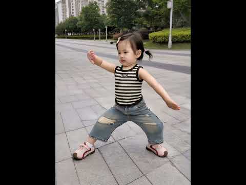 这太极一招一式，比爷爷打得还稳? #萌娃跳舞#太极拳 #叶问蹲 #人类幼崽到底多可爱 #功夫妞妞 thumbnail