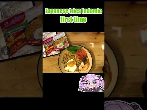 japanese tries Indomie for the first time #vtuber #cooking #indomie thumbnail