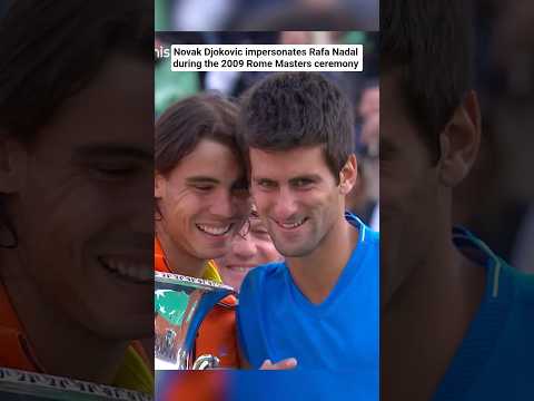 Novak Djokovic impersonates Nadal during the 2009 Rome ceremony ? (? @ATPTour @tennistv) thumbnail