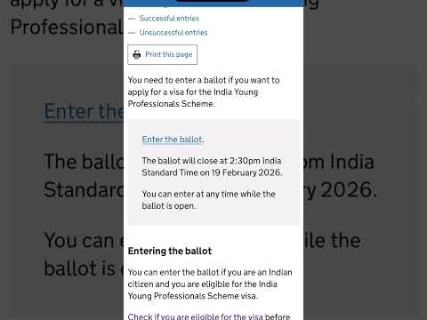 Youth Mobility Ballot 2026 for Indian has started #uk #ukvisa #update #india thumbnail