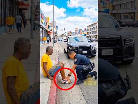 Officer Throws Away Cardboard Shoes To Buy Sneakers #shorts #kindness #humanity thumbnail
