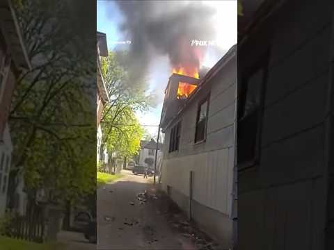 SEE IT: Officer catches baby thrown from burning house window #foxnews #news #shorts #police thumbnail
