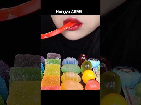ASMR RAINBOW DESSERTS 무지개 꿀젤리 왁스병 킨조젤리 운세보기 초콜릿 디저트 GUMMY #shorts #mukbang #먹방 #rainbow #hongyu thumbnail