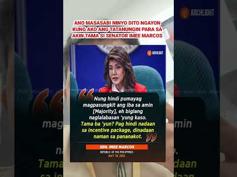 Senator imee Marcos sa panggigipit sa mga kapwa niya senador sa senate. thumbnail