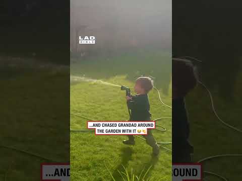 Poor Grandad was soaked 😅💦 #funny #wholesome #family thumbnail