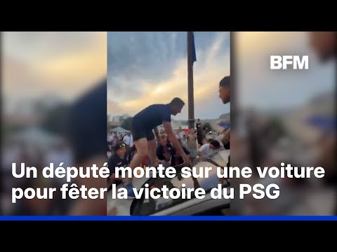 Victoire du PSG: un député filmé en train de monter sur le capot d'une voiture lors des célébrations thumbnail
