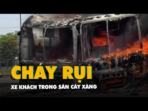Video hai xe khách cháy rụi giữa trưa nắng trong sân cây xăng ở Thái Bình thumbnail