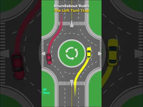 Why You NEVER Turn Left from the Outer Lane! ❌? #driving #drivingfails  #roundabout #safedriving thumbnail