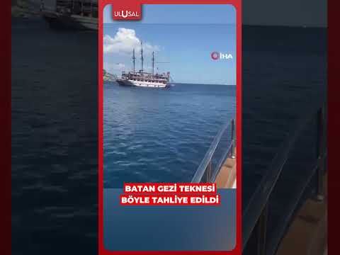 Marmaris'te batan gezi teknesinin tahliye edildiği anlar kameralara yansıdı #shorts #marmaris thumbnail