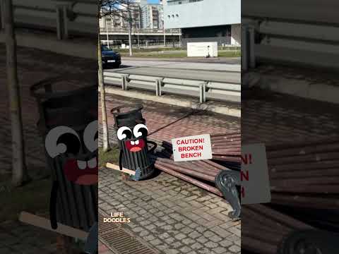 Life Doodles | Trash can and bench ? #lifedoodles #shorts #animation thumbnail
