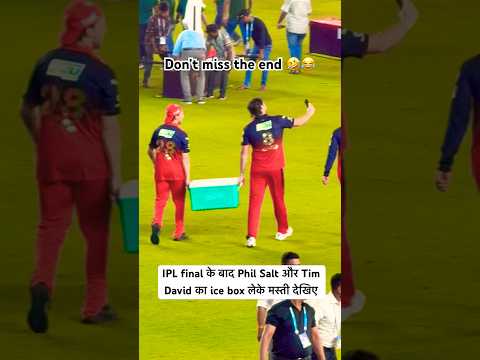 IPL final के बाद Tim David और Phil Salt का ice box लेके मस्ती देखिए 🤣😂 #ipl2026 #rcb #philsalt thumbnail