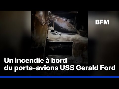 Les images des dégâts causés par l’incendie à bord du porte-avions USS Gerald Ford thumbnail