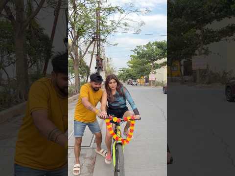 में cycle चलाना सिख गयी?‍♀️?￼ #youtubeshorts #comedy के#shorts #cycle @K@Kajalsoni_vlogs thumbnail