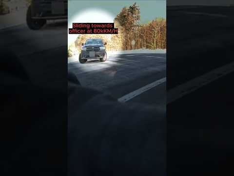 Cop Almost Wiped Out by Out of Control Car... thumbnail