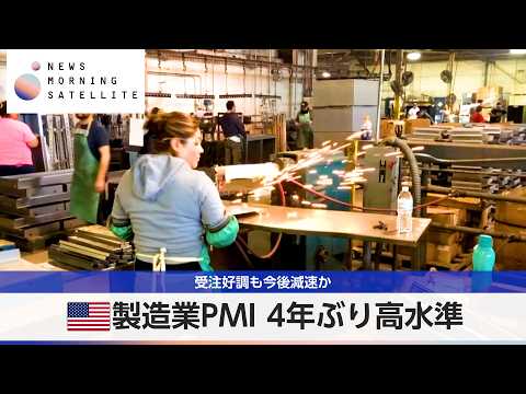 製造業PMI 4年ぶり高水準 受注好調も今後減速か【モーサテ】 thumbnail