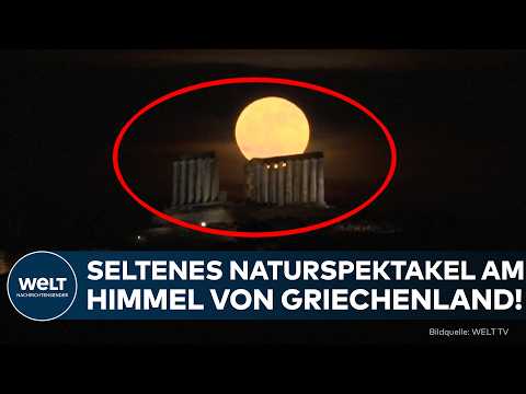 ATHEN: Spektakulärer Vollmond sorgt für beeindruckende Himmelsbilder über den Dächern der Stadt! thumbnail